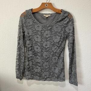 Banana Republic Women's Grey Lined Lace Blouse